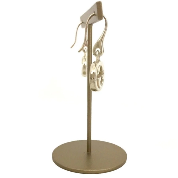 GUCCI SILVER 925 INTERLOCKING G LOGO PIERCED EARRINGS/1A7175 - Picture 6 of 14